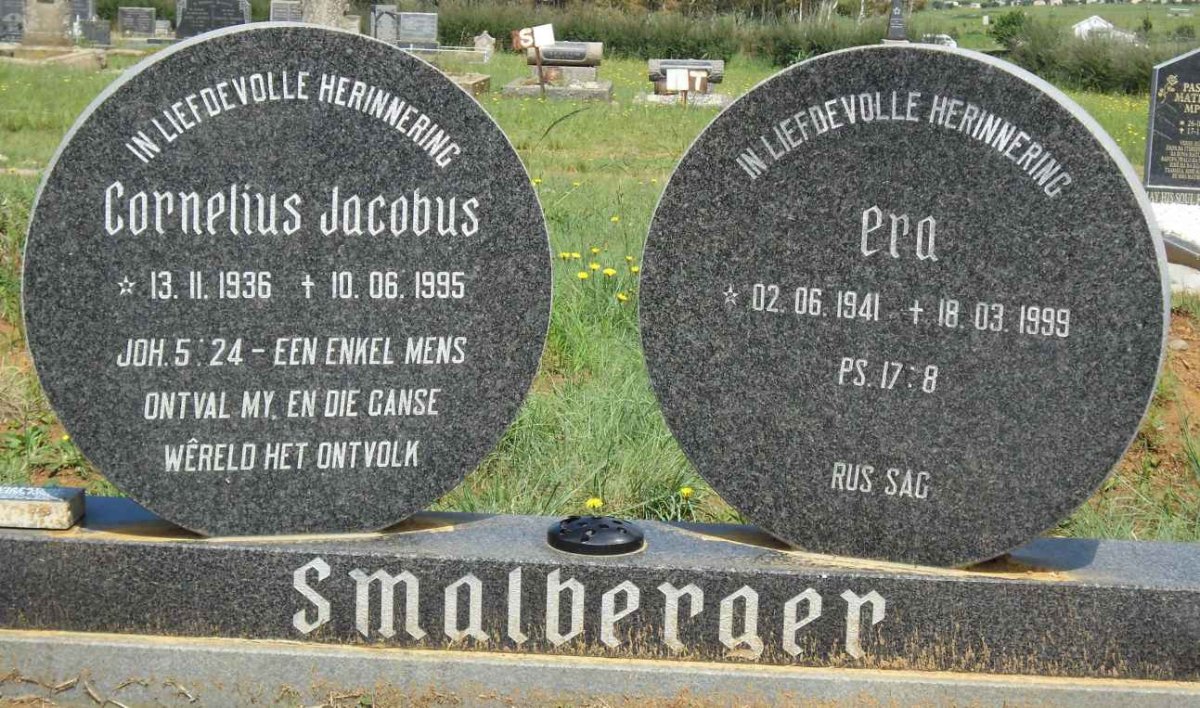 SMALBERGER Cornelius Jacobus 1936-1995 &amp; Era 1941-1999