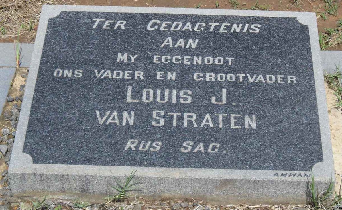 STRATEN Louis J., van