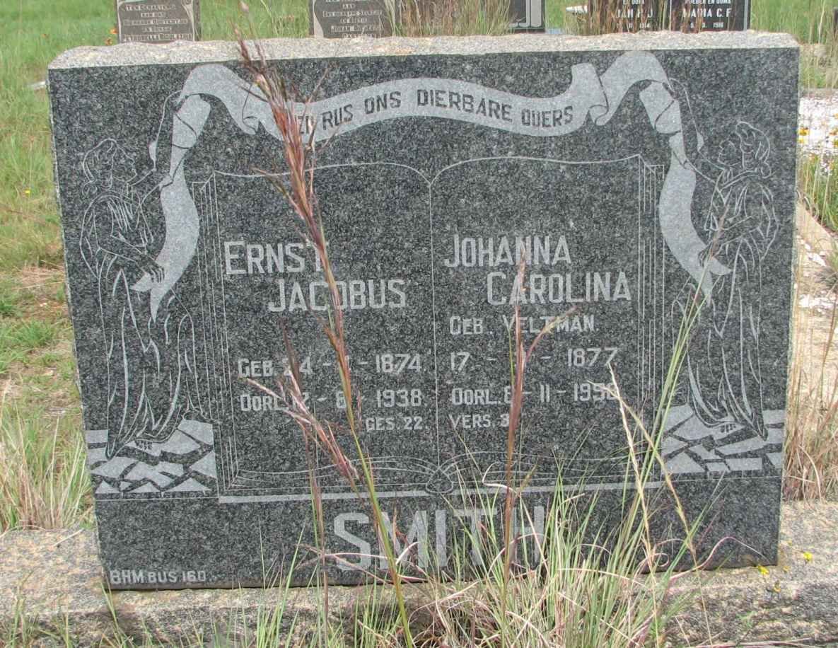 SMITH Ernst Jacobus 1874-1938 &amp; Johanna Carolina VELTMAN 1877-199?