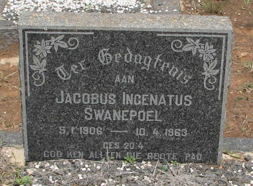 SWANEPOEL Jacobus Ingenatus 1906-1963 