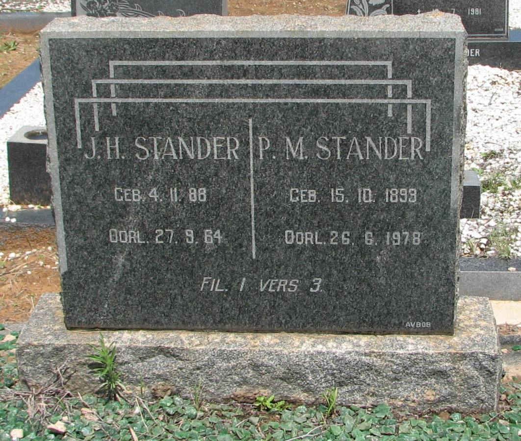 STANDER J.H. 1888-1964 &amp; P.M. 1899-1978