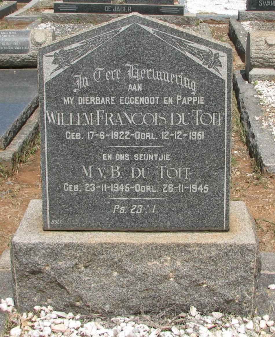 TOIT Willem Francois, du 1922-1951 :: DU TOIT M.v.B. 1945-1945 