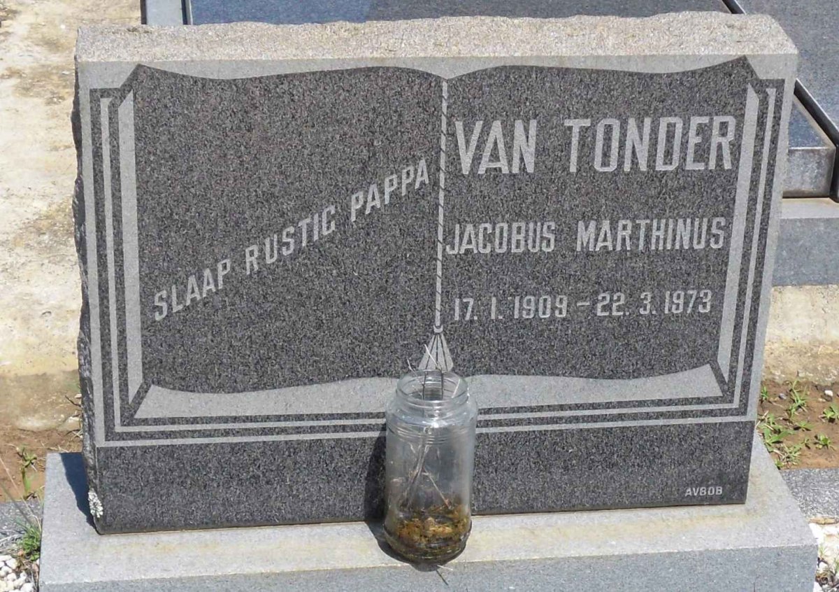 TONDER Jacobus Marthinus, van 1909-1973