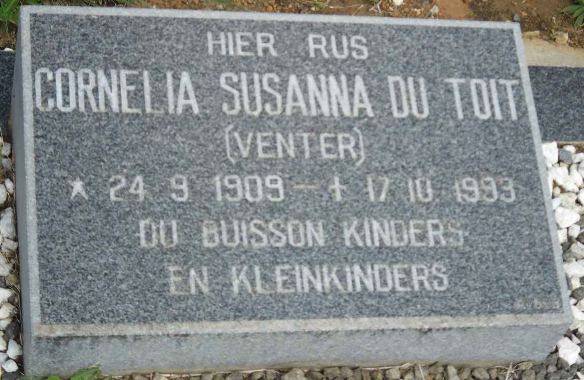 TOIT Cornelia Susanna, du nee VENTER 1909-1999