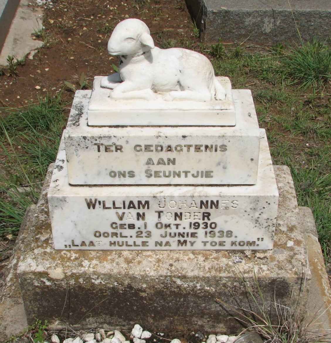 TONDER William Johannes, van 1930-1938