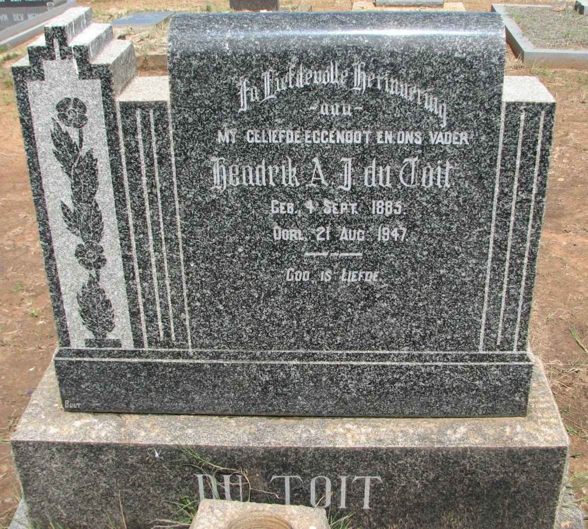 TOIT Hendrik A.J., du 1882-1947