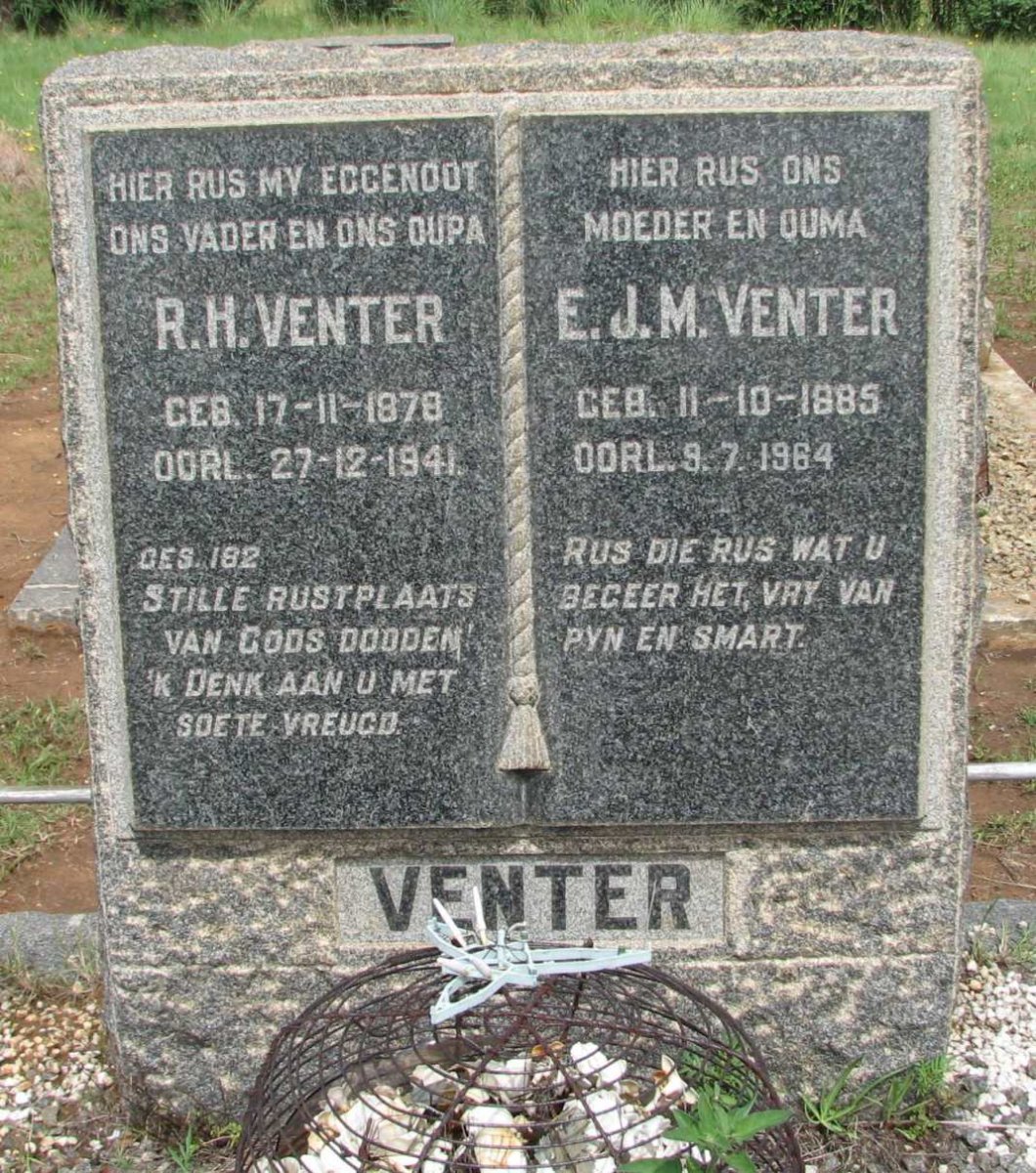 VENTER R.H. 1878-1941 &amp; E.J.M. 1885-1964