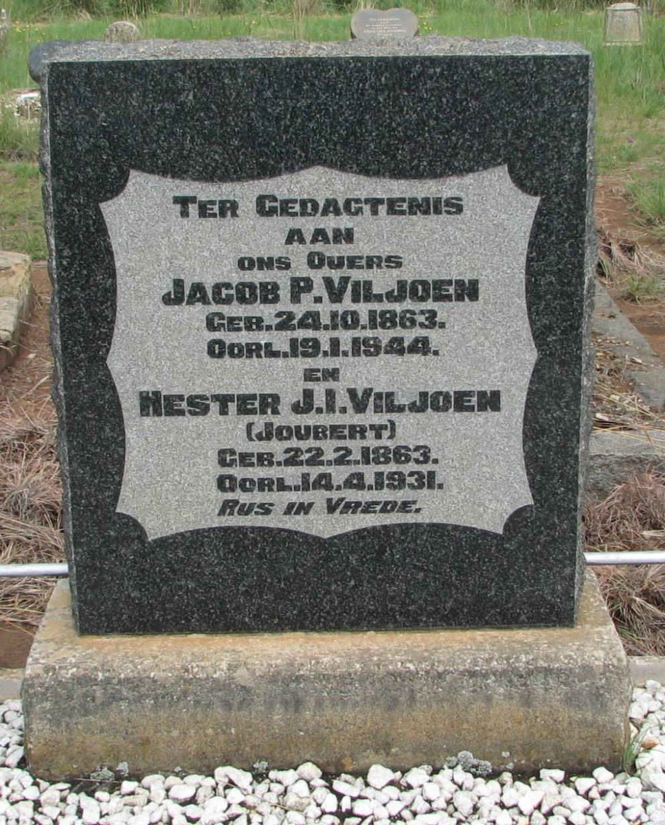 VILJOEN Jacob P. 1863-1944 &amp; Hester J.I. JOUBERT 1863-1931