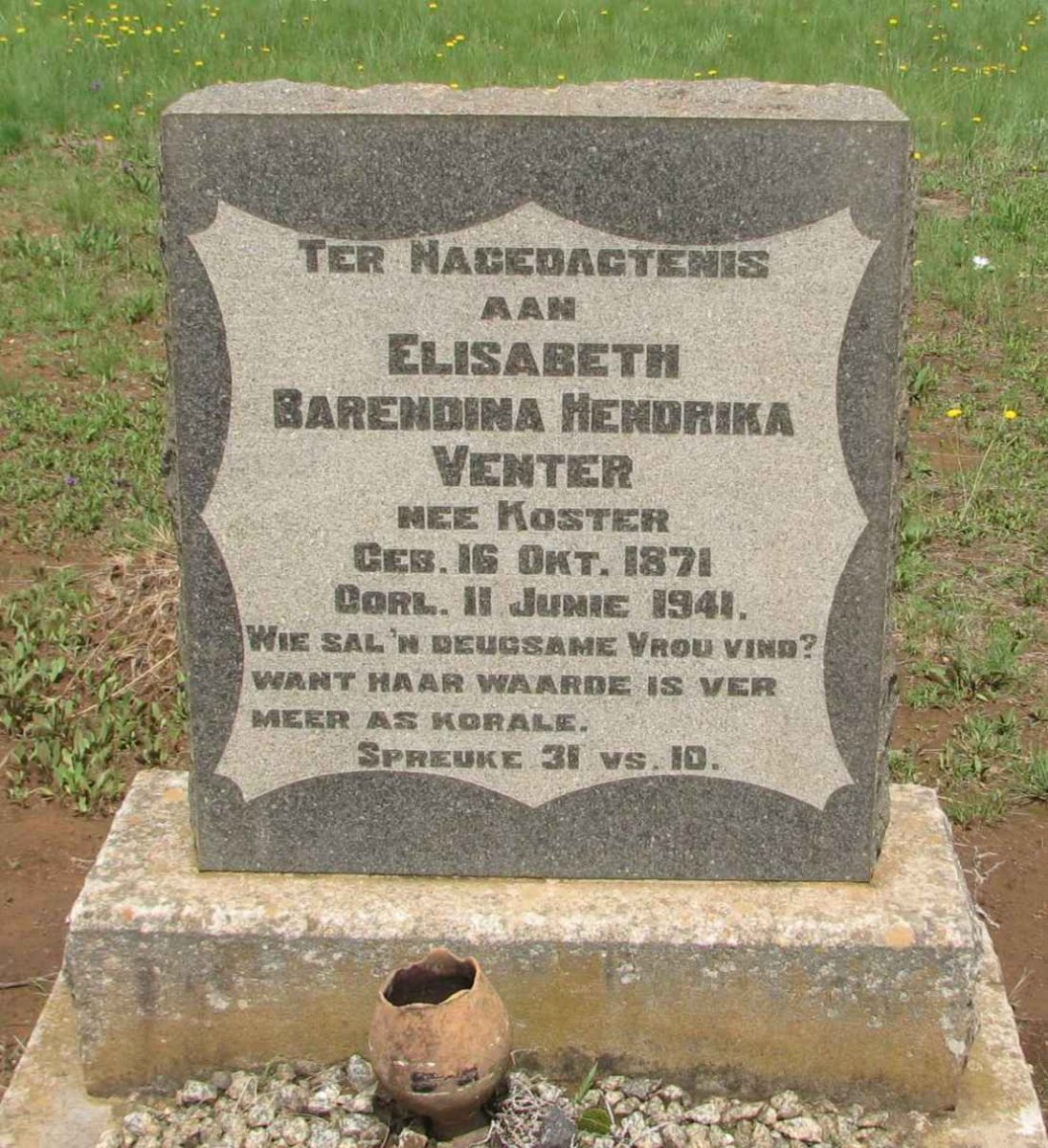 VENTER Elisabeth Barendina Hendrika nee KOSTER 1871-1941