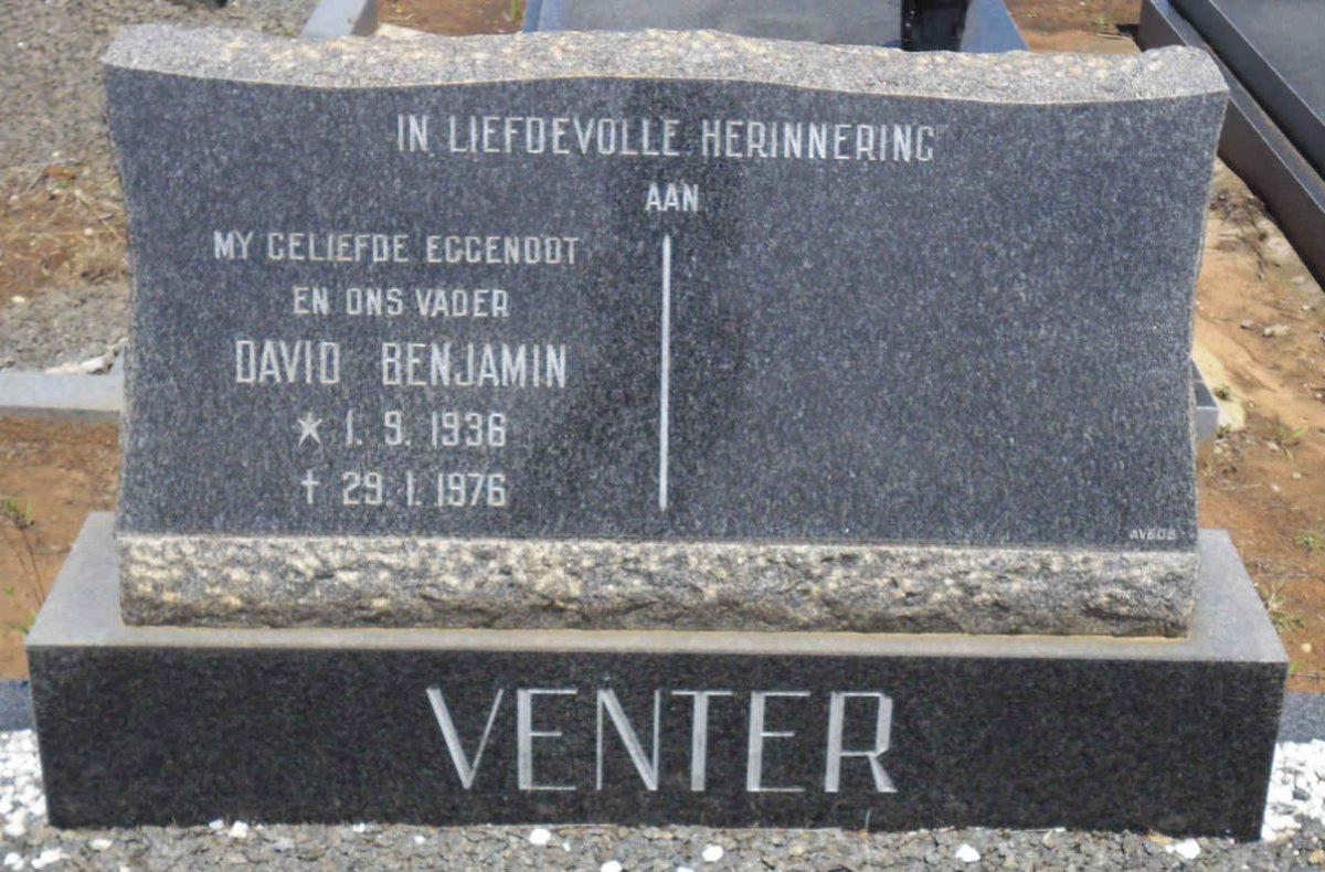 VENTER David Benjamin 1936-1976