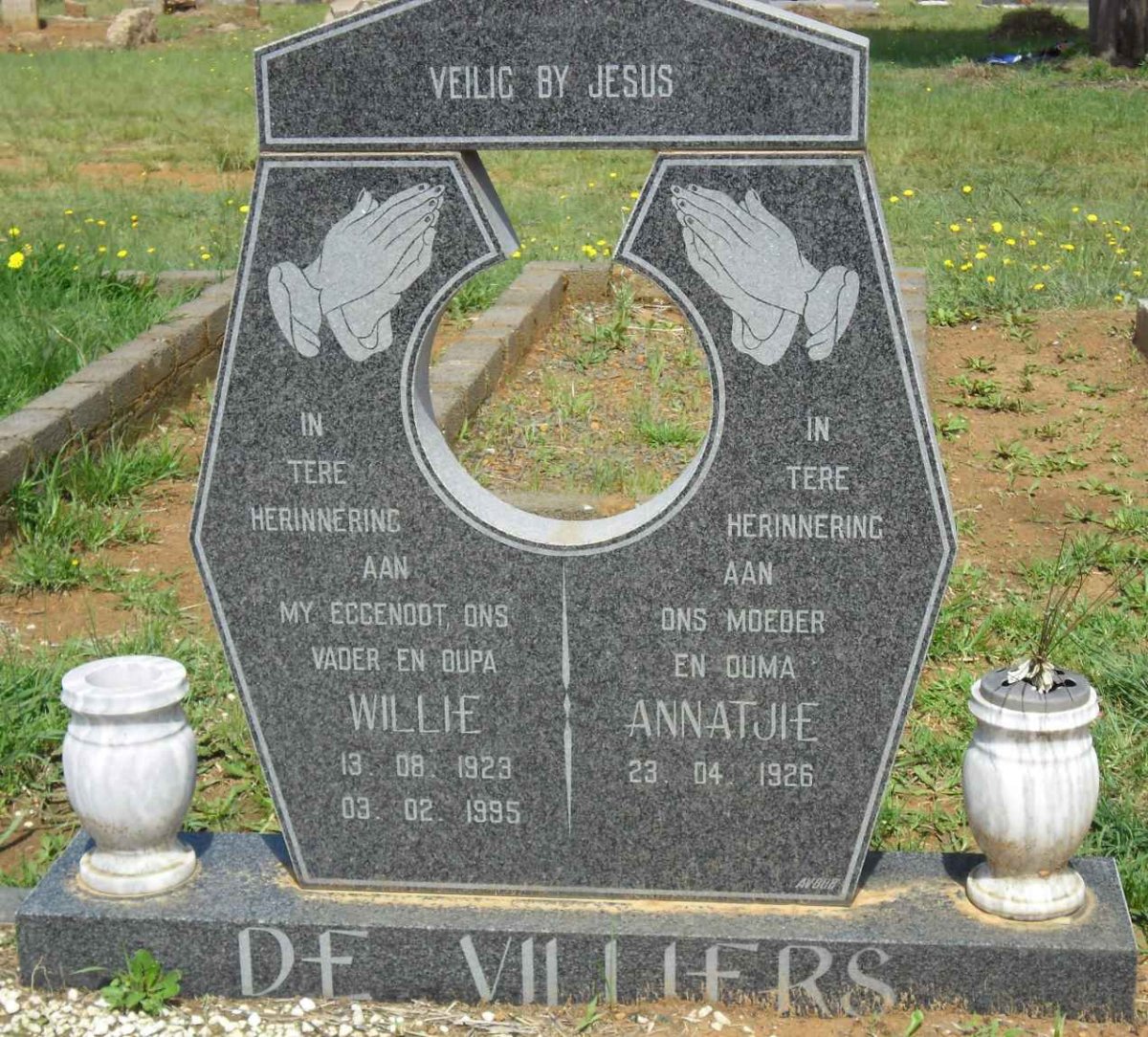 VILLIERS Willie, de 1923-1995 &amp; Annatjie 1926-