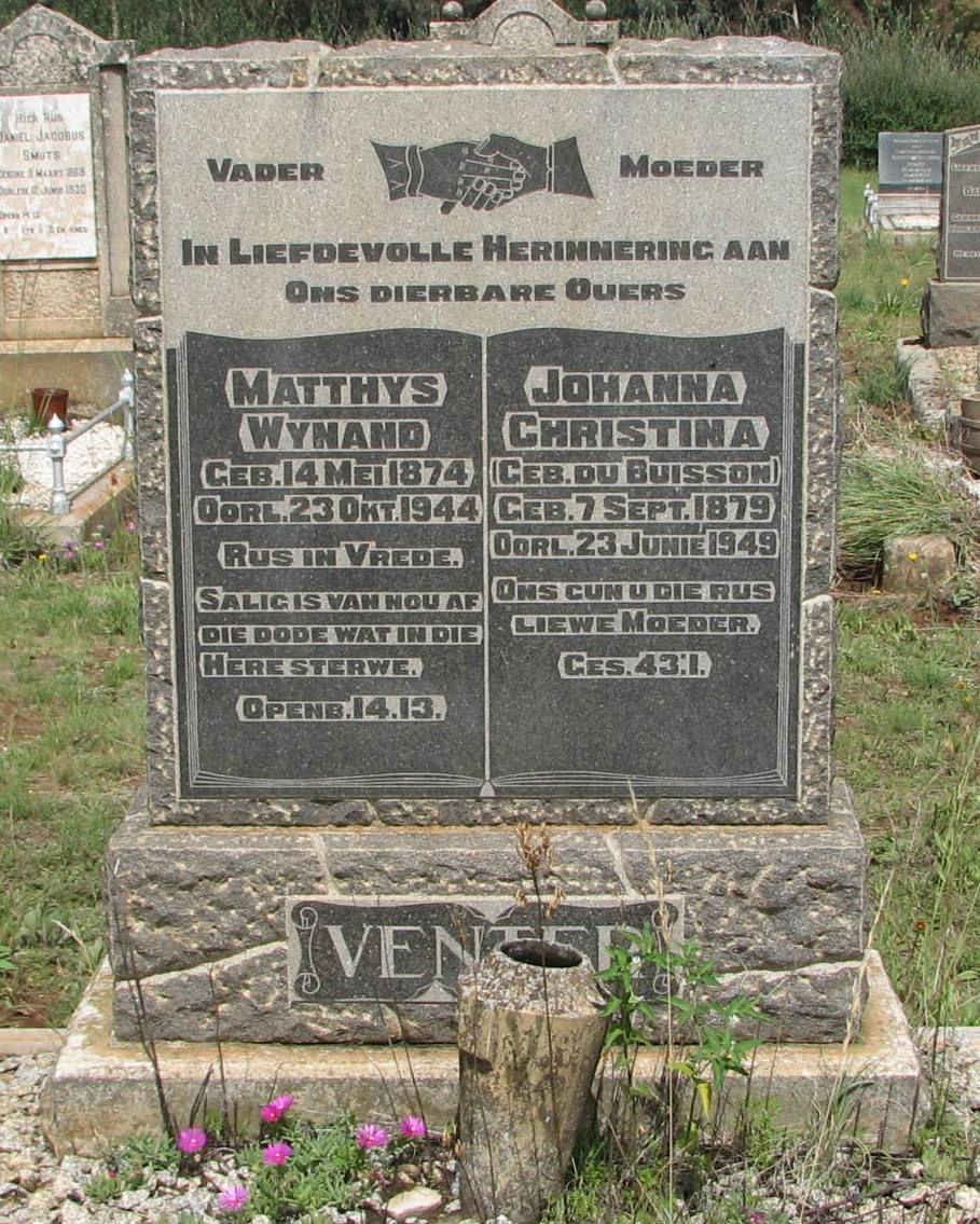 VENTER Matthys Wynand 1874-1944 &amp; Johanna Christina BUISSON 1879-1949