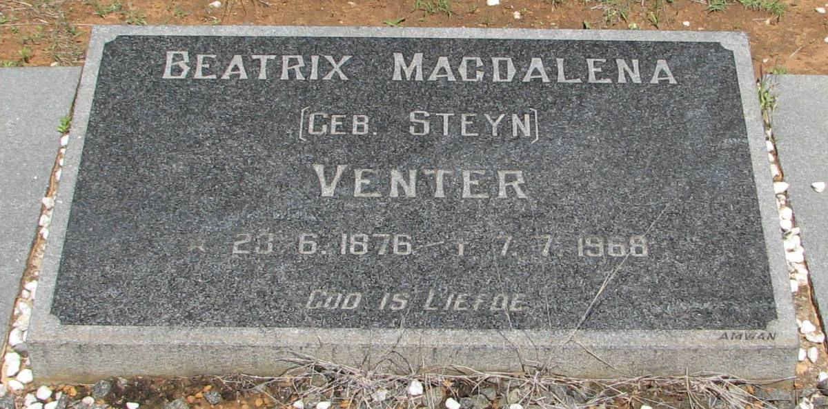 VENTER Beatrix Magdalena nee STEYN 1876-1968