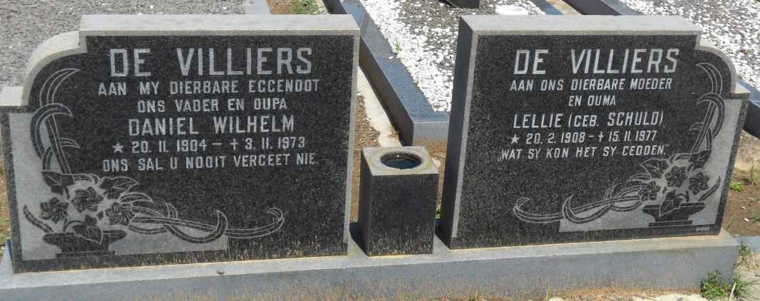 VILLIERS Daniel Wilhelm, de 1904-1973 &amp; Lellie SCHULD 1909-1977