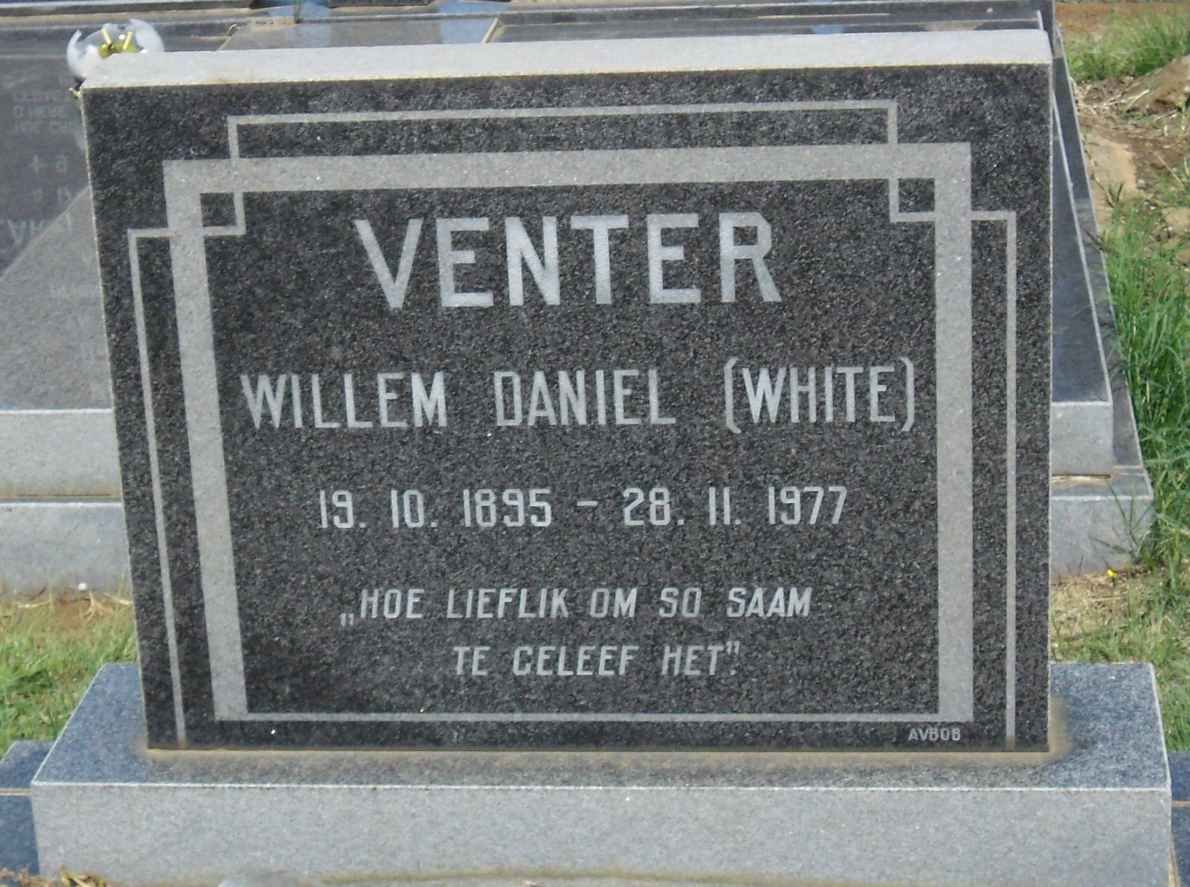VENTER Willem Daniel 1895-1977