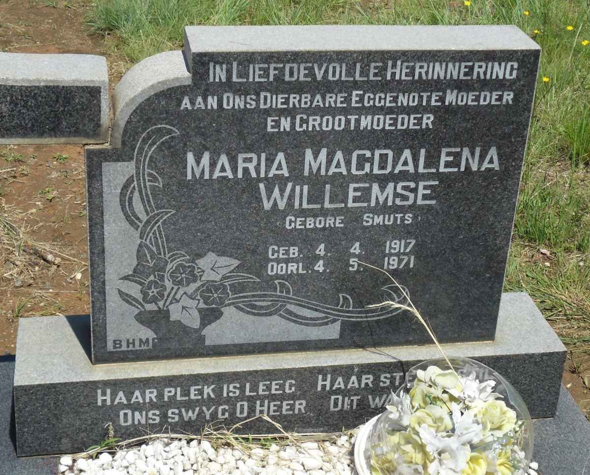 WILLEMSE Maria Magdalena nee SMUTS 1917-1971