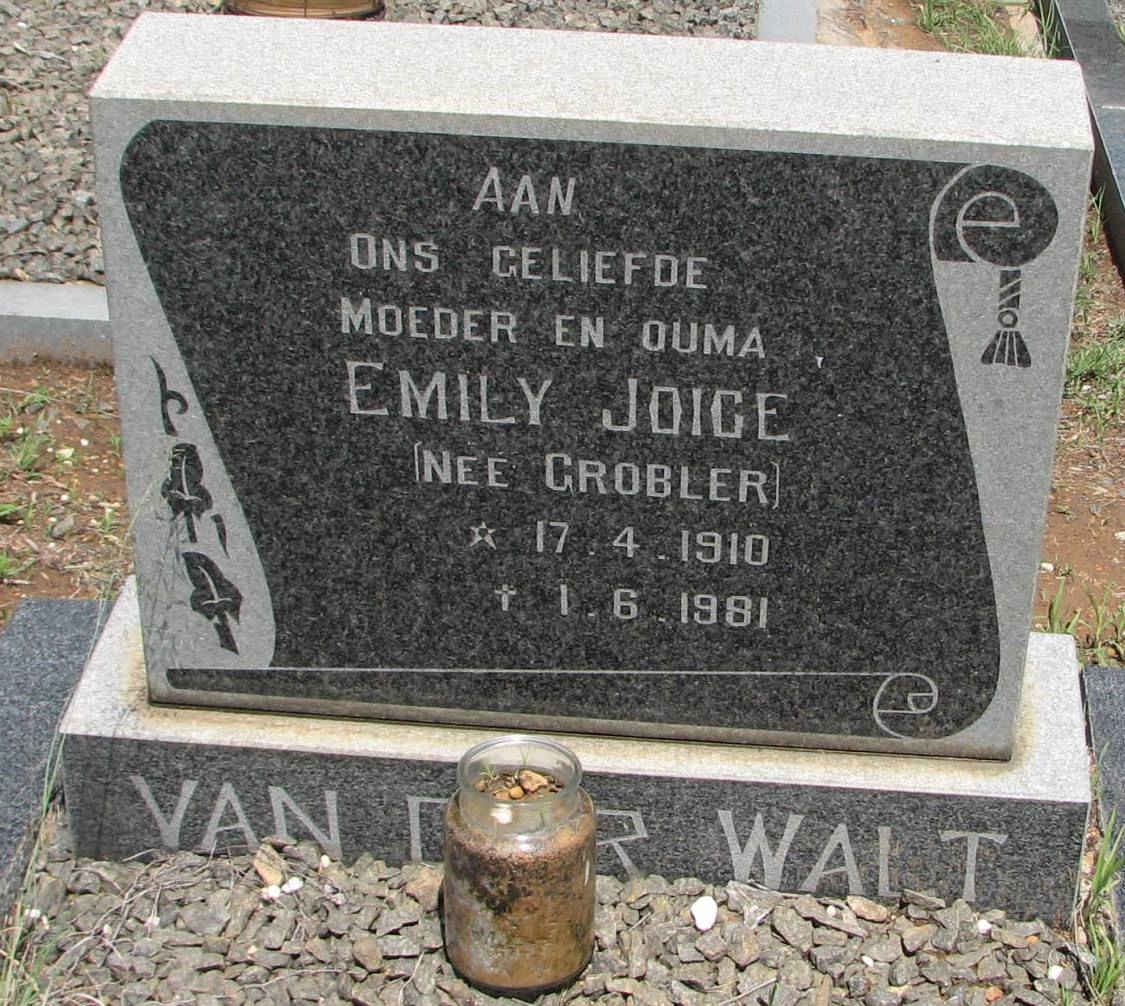 WALT Emily Joige, van der nee GROBLER 1910-1981