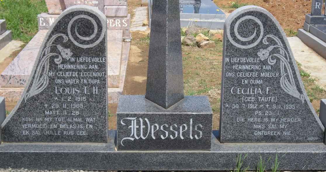 WESSELS Louis T.H. 1915-1983 &amp; Cecilia F. TAUTE 1912-1995