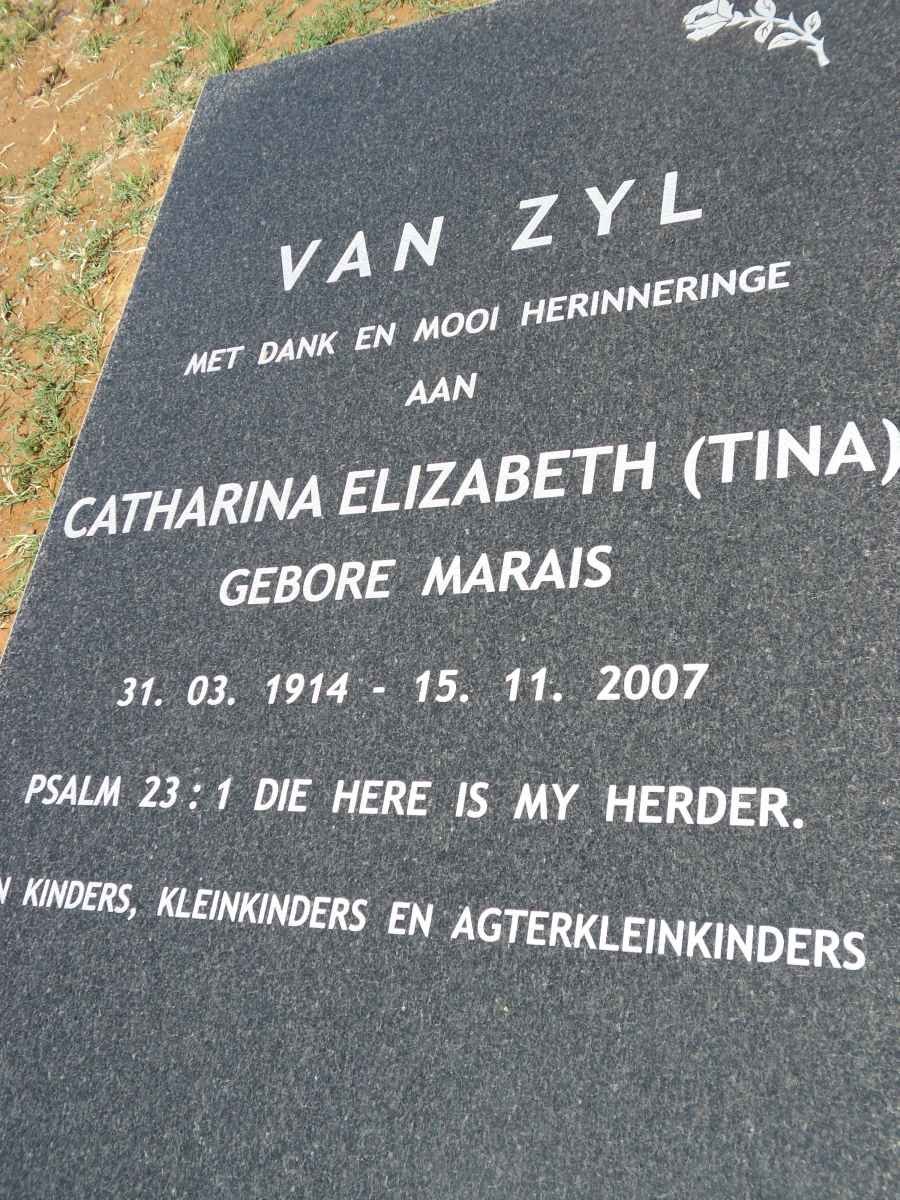 ZYL Catharina Elizabeth, van nee MARAIS 1914-2007
