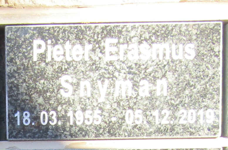 SNYMAN Pieter Erasmus 1955-2019
