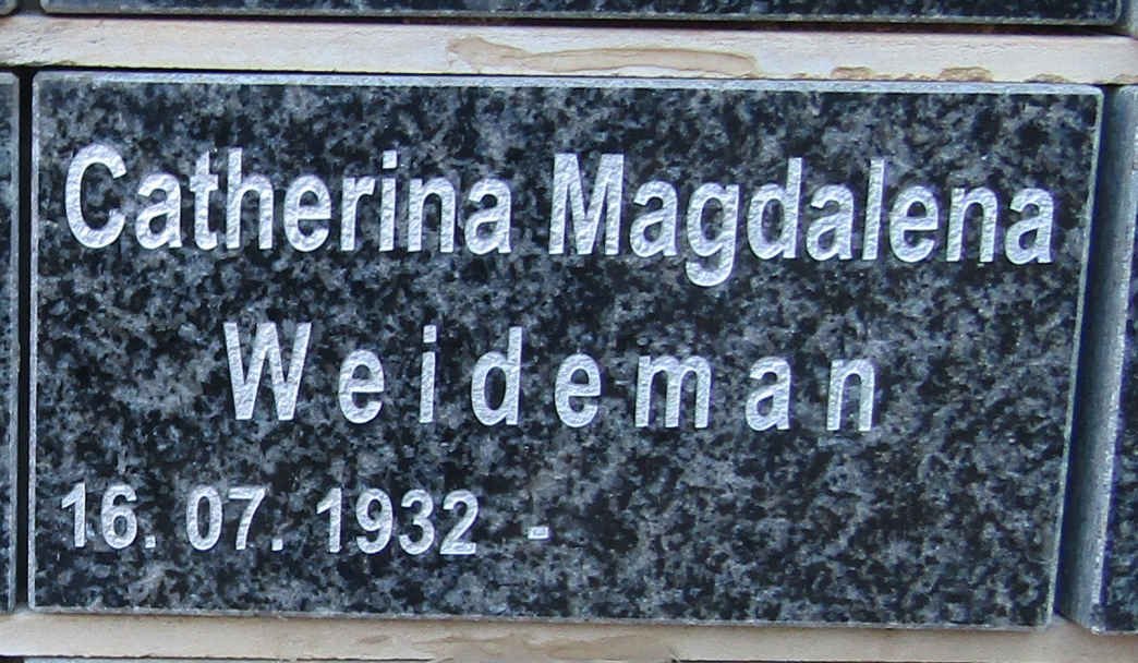 WEIDEMAN Catherina Magdalena 1932-
