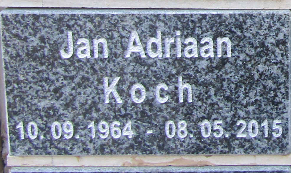 KOCH Jan Adriaan 1964-2015