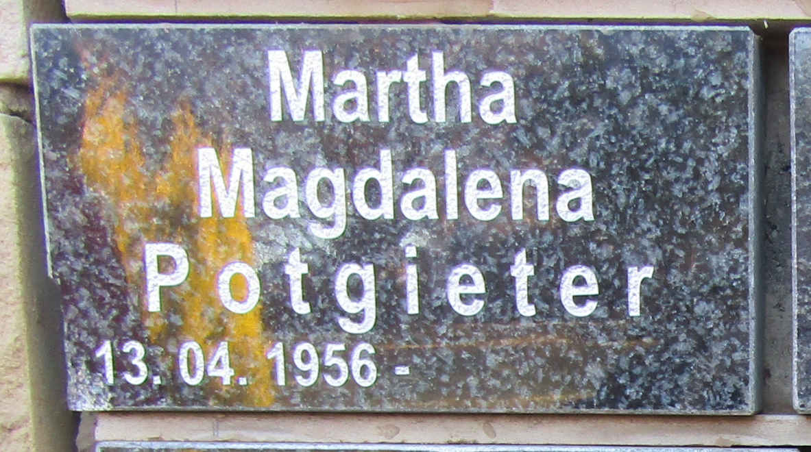 POTGIETER Martha Magdalena 1956-