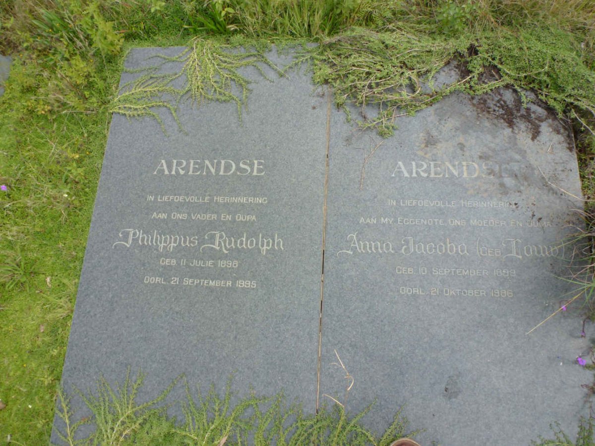 ARENDSE Philippus Rudolph 1898-1995 &amp; Anna Jacoba LOUW 1899-1986