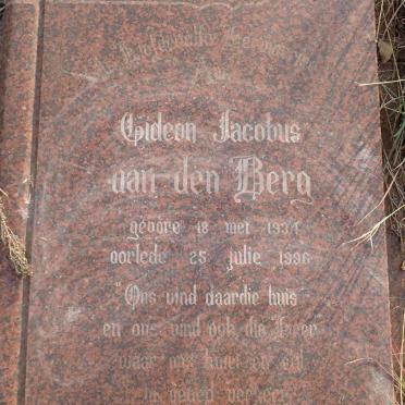 BERG Gideon Jacobus, van den 1934-1996