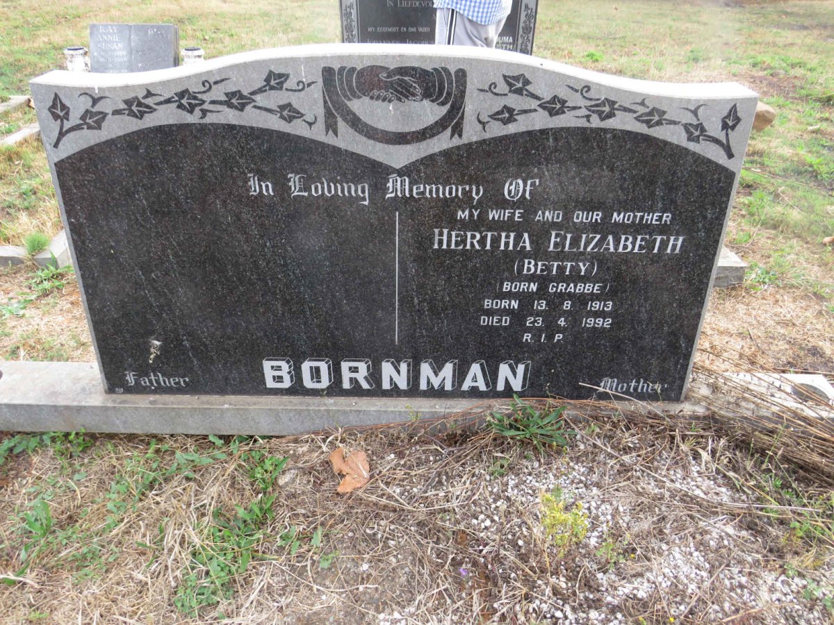 BORNMAN Hertha Elizabeth nee GRABBE 1913-1992