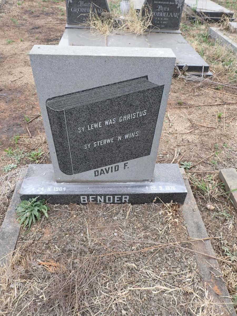 BENDER David F. 1904-1976