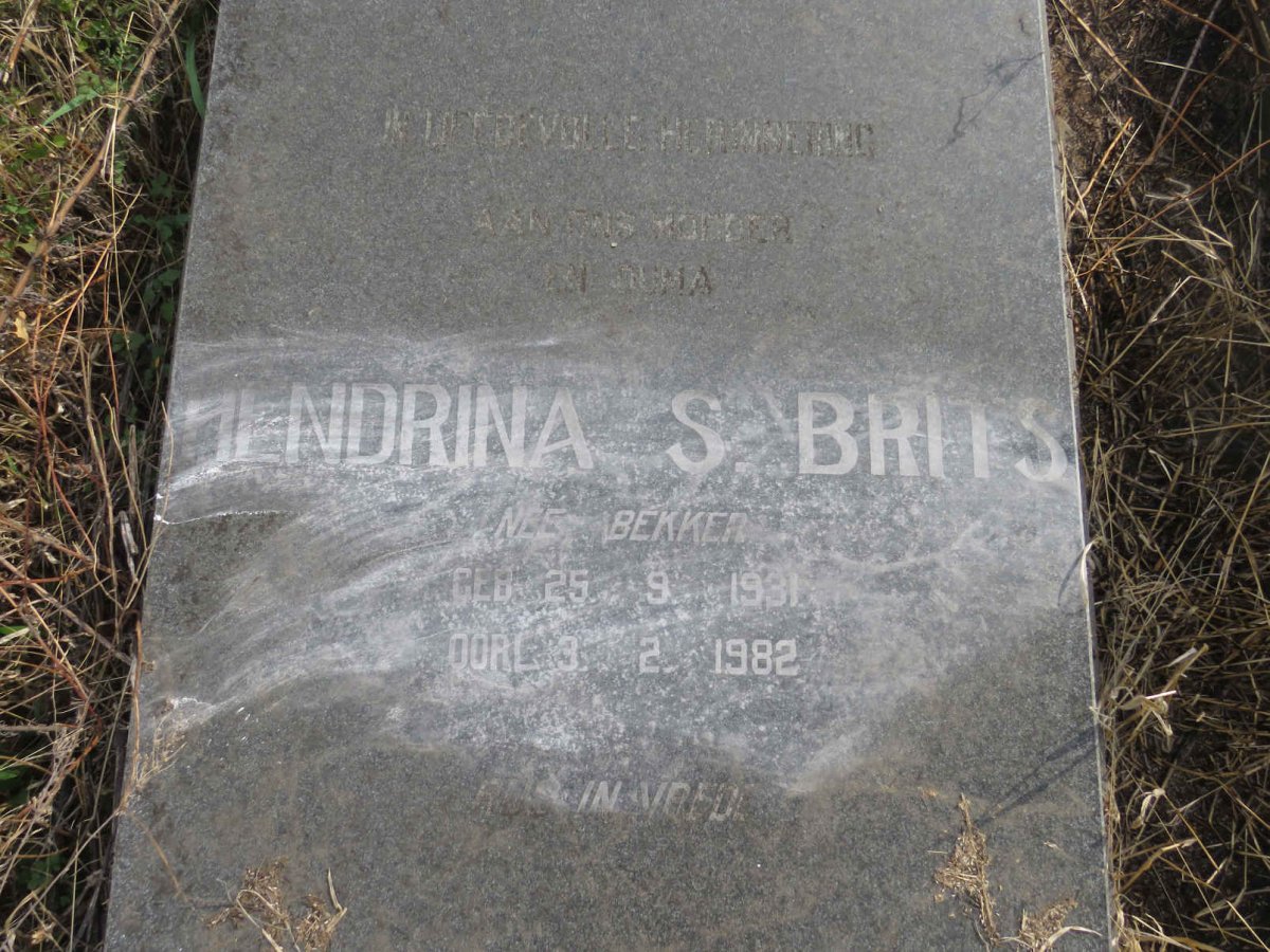 BRITS Hendrina S. nee BEKKER 1931-1982
