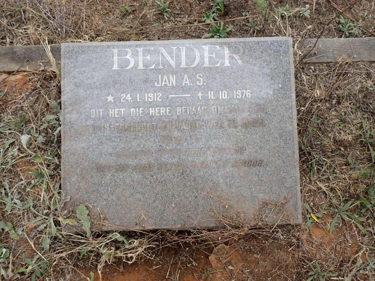 BENDER Jan A.S. 1912-1976