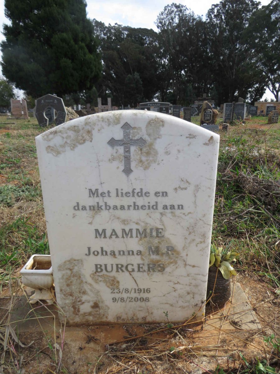 BURGERS Johanna M.P. 1916-2008