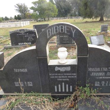 BIBBEY Norman 1876-1966 & Magdalena Salomina Johanna Alette J. VAN RENSBURG 1889-1966