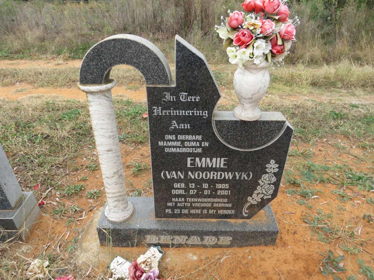 BENADE Emmie nee VAN NOORDWYK 1905-2001