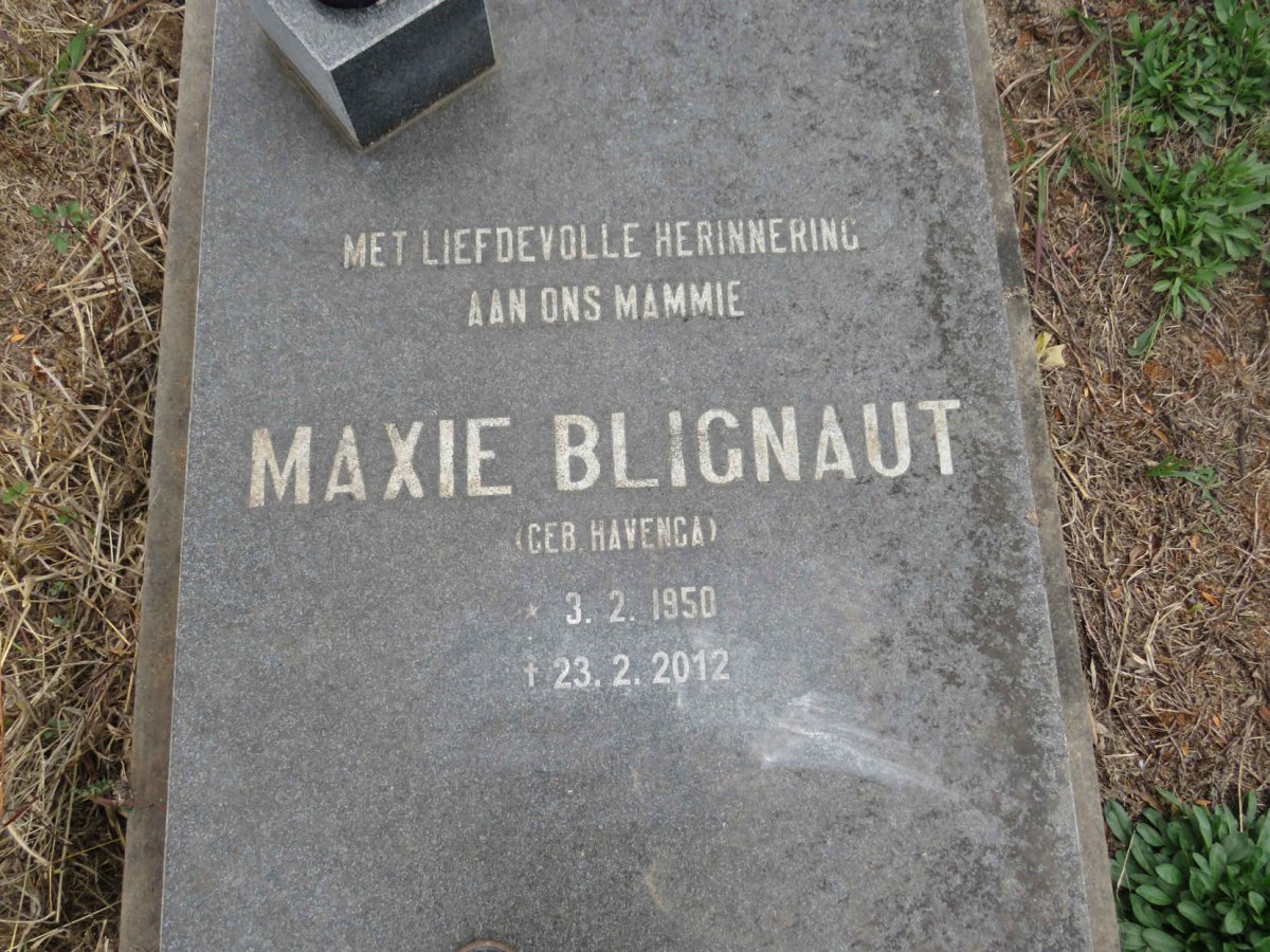 BLIGNAUT Maxie nee HAVENGA 1950-2012