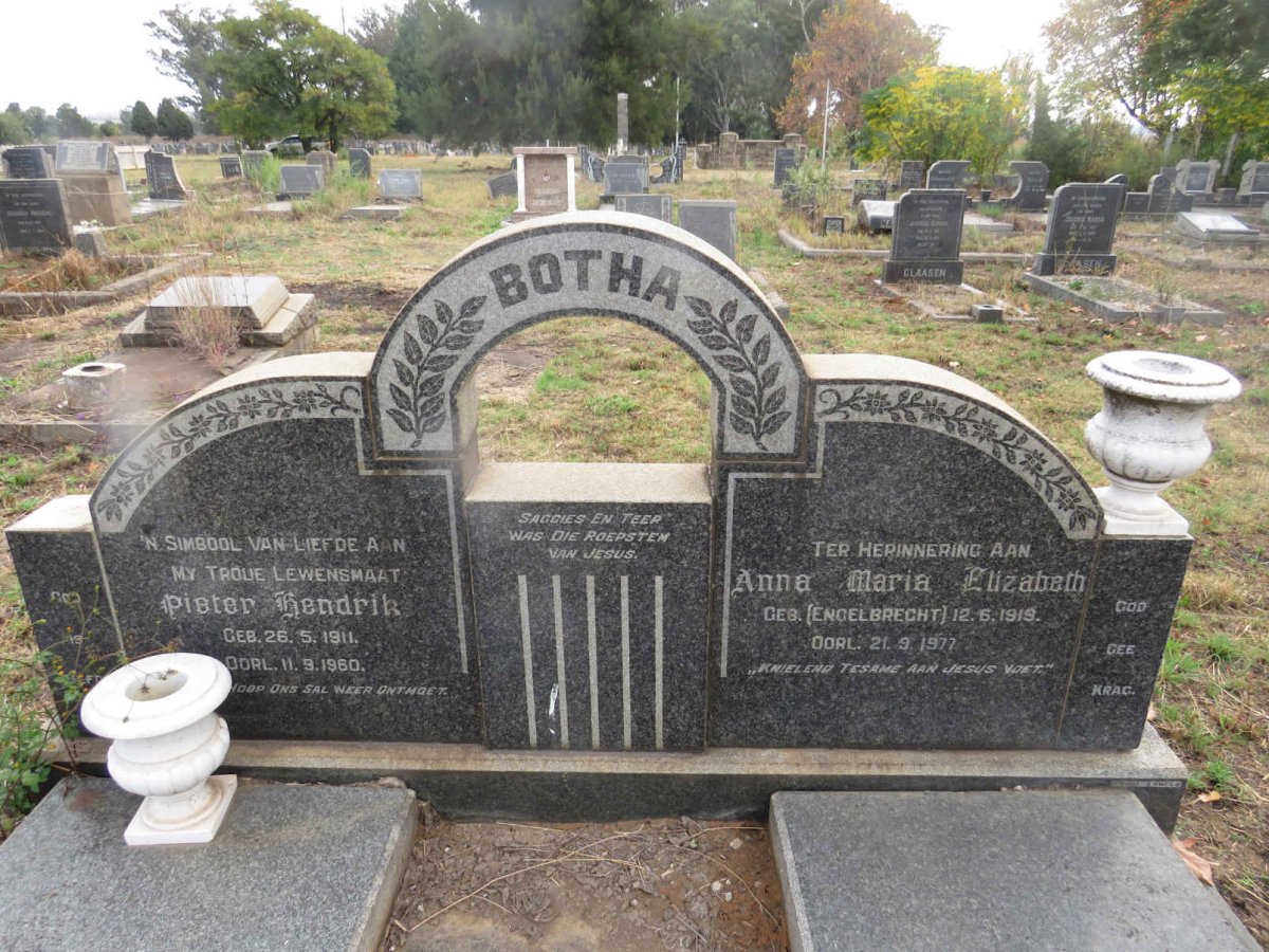 BOTHA Pieter Hendrik 1911-1960 & Anna Maria Elizabeth ENGELBRECHT 1919-1977