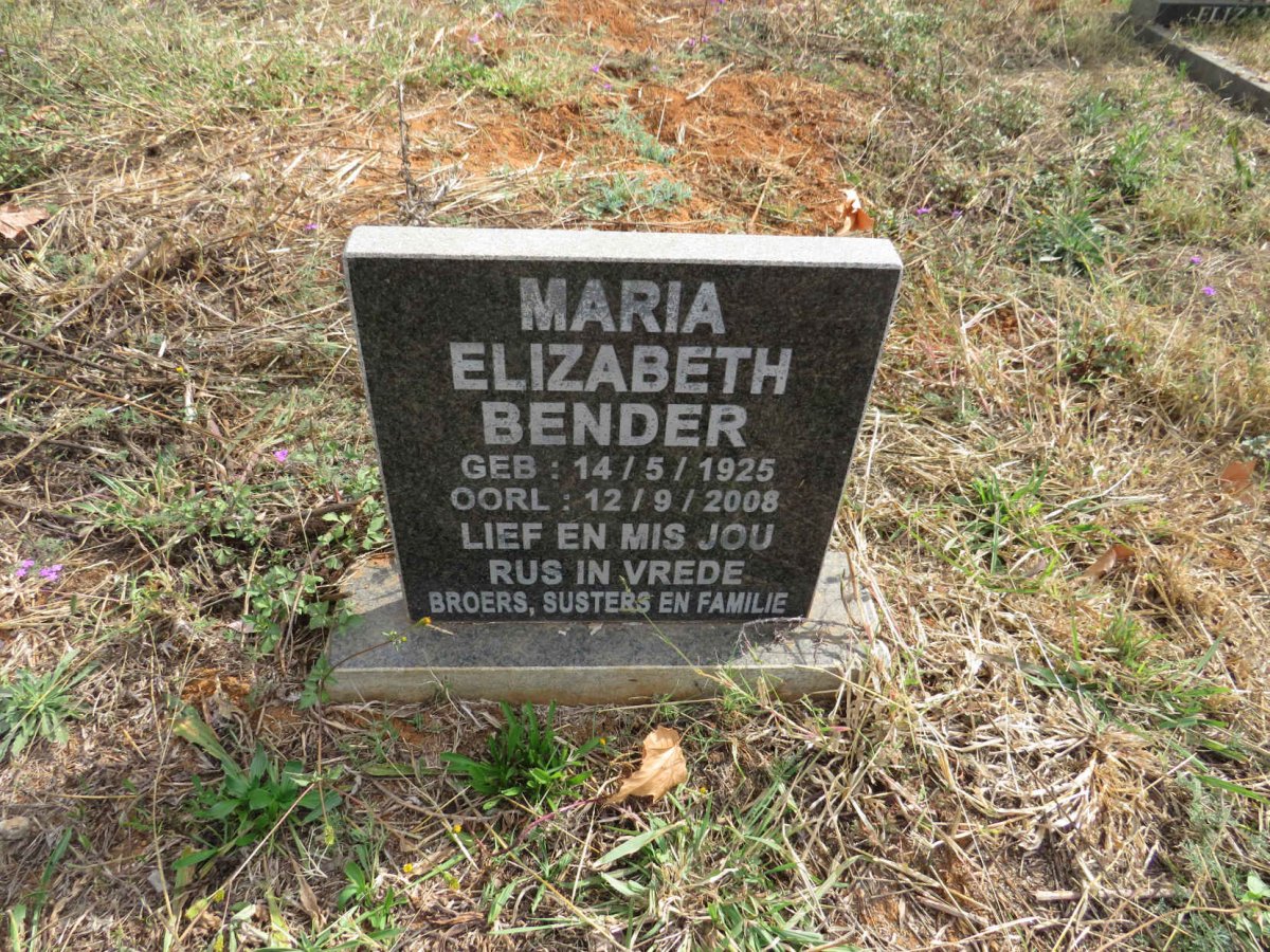 BENDER Maria Elizabeth 1925-2008