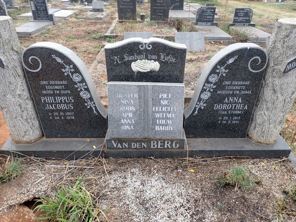 BERG Philippus Jacobus, van den 1907-1978 & Anna Dorothea STORM 1913-1971