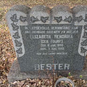 BESTER Elizabeth Hendrika nee FOURIE 1885-1953