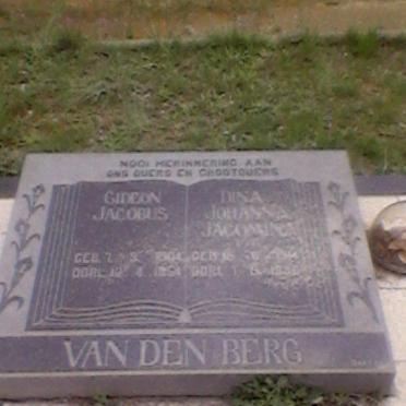 BERG Gideon Jacobus, van den &amp; Dina Johanna Jacomina