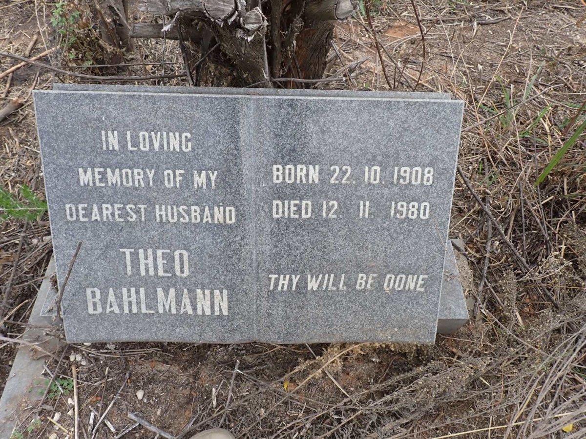BAHLMANN Theo 1908-1980
