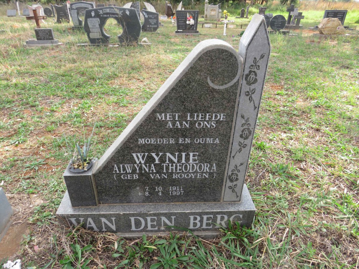 BERG Alwyna Theodora, van den nee VAN ROOYEN 1911-1997
