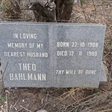 BAHLMANN Theo 1908-1980