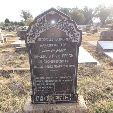 BERGH Barend J.P., v.d. 1911-1932