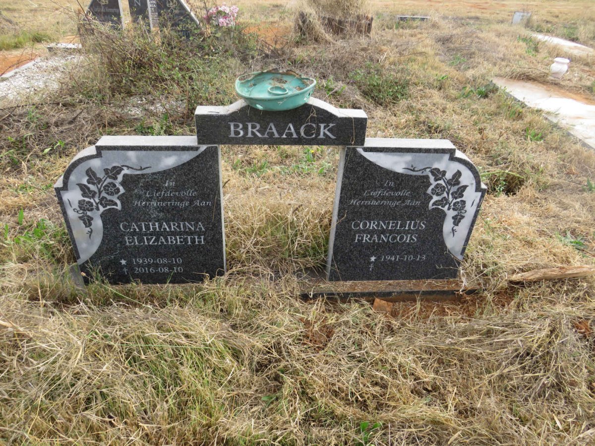 BRAACK Cornelius Francois 1941- & Catharina Elizabeth 1939-2016