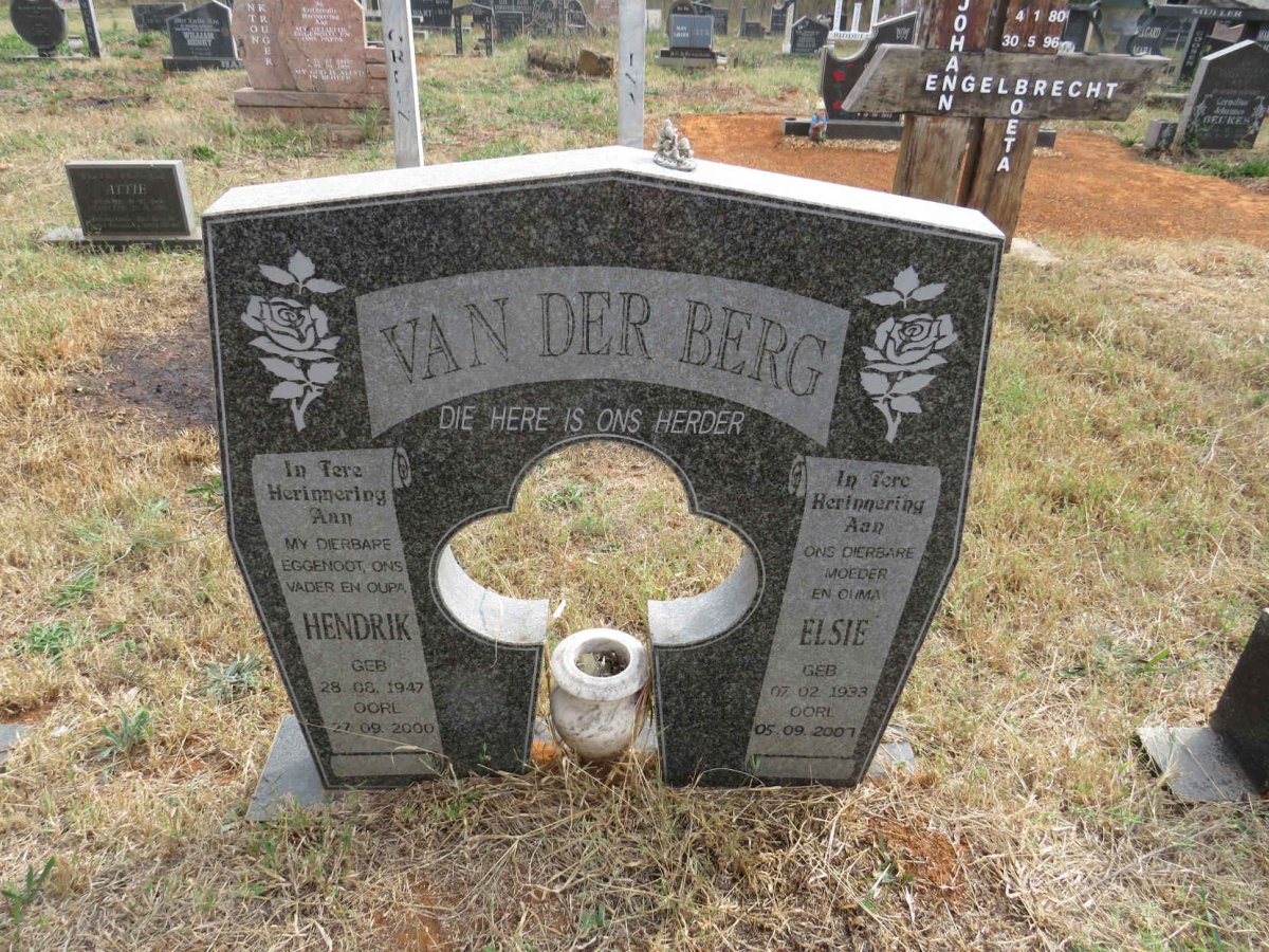 BERG Hendrik, van der 1947-2000 & Elsie 1933-2007