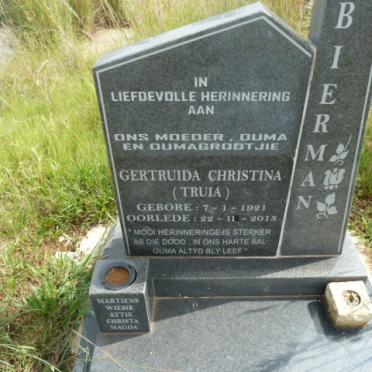 BIERMAN Gertruida Christina 1921-2013