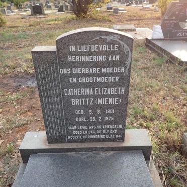BRITTZ Catherina Elizabeth nee MIENIE 1901-1975